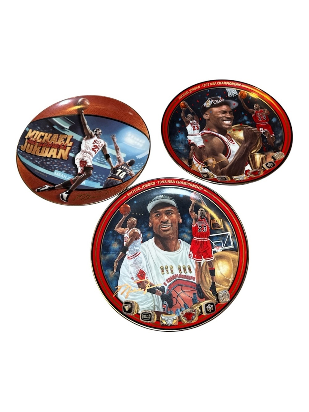 Michael Jordan Upper Deck Porcelain Collector Plate Lot 3 Limited Edition VTG
